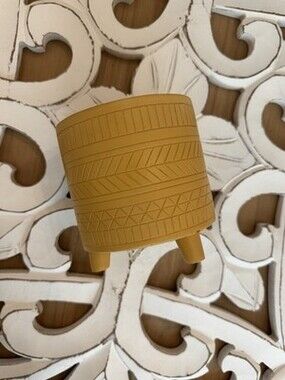 Mustard Yellow Small Planter Made Out Of Plastic/Resin Planter For Succulents